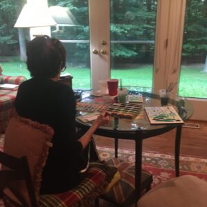 Rachie Silverstein, livingroom backyard view Baltimore, August 31, 2018